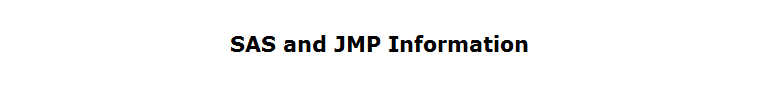 SAS and JMP Information